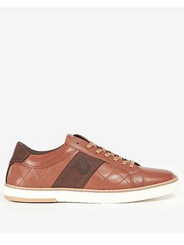 barbour beaufort leather trainers - brown