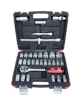 Product photograph of Hilka Tools 32 Pce 1 2 Drive Socket Set Metric from very.co.uk