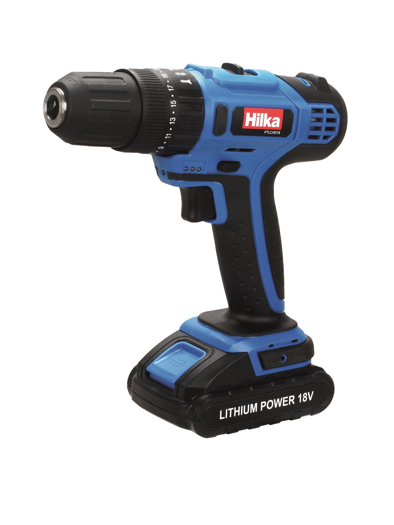Product photograph of Hilka Tools 18v Li-ion Cordless Hammer Drill In Carry Case from very.co.uk