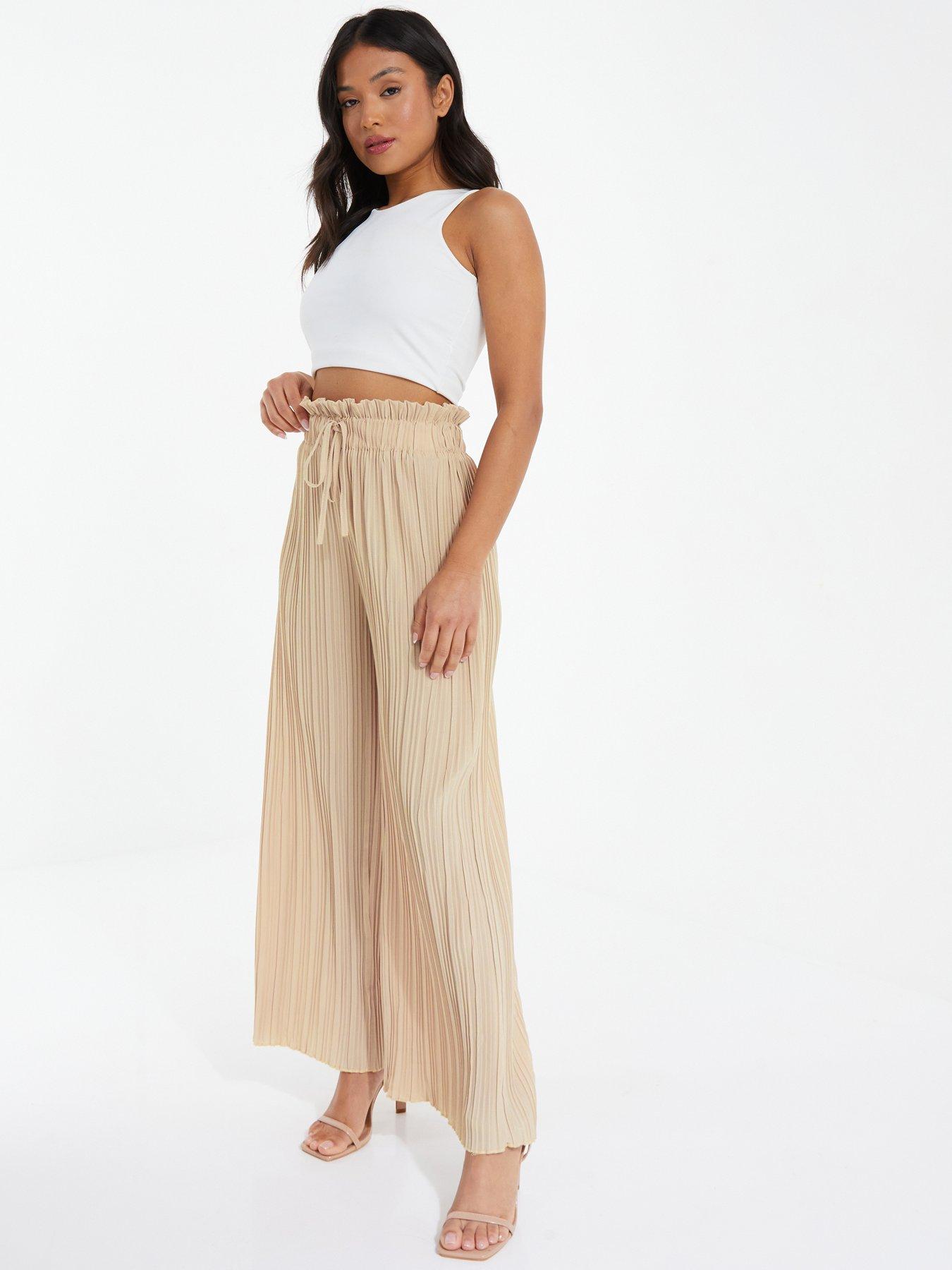 Wide leg 2024 pleated trousers uk