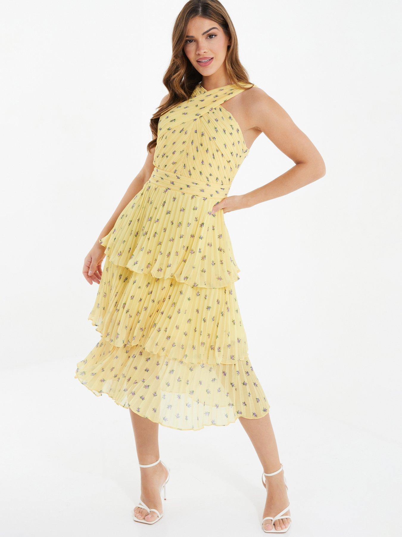 Chiffon Floral Tiered Midi Dress