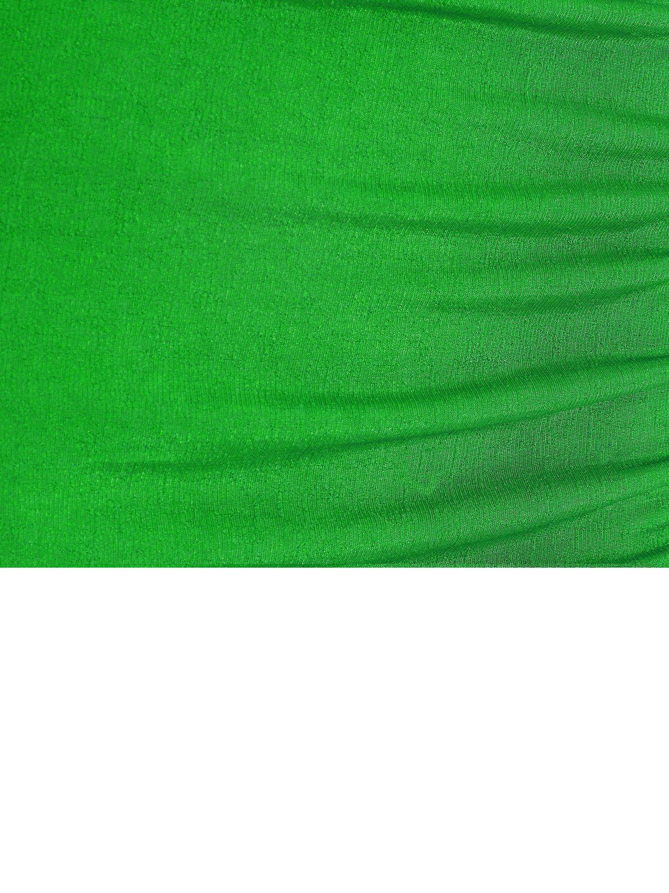 Image 6 of 6 of Quiz Petite Diamante Ruched Midi Dress - Green