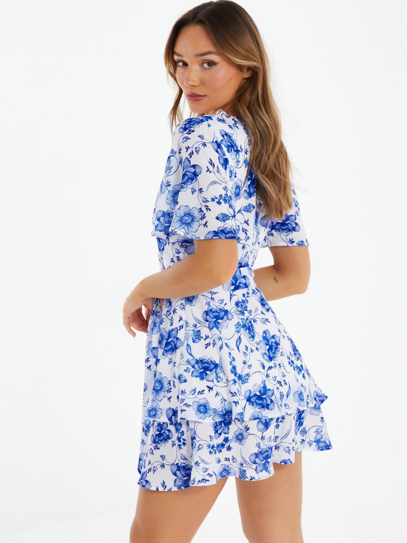 Quiz floral wrap store dress