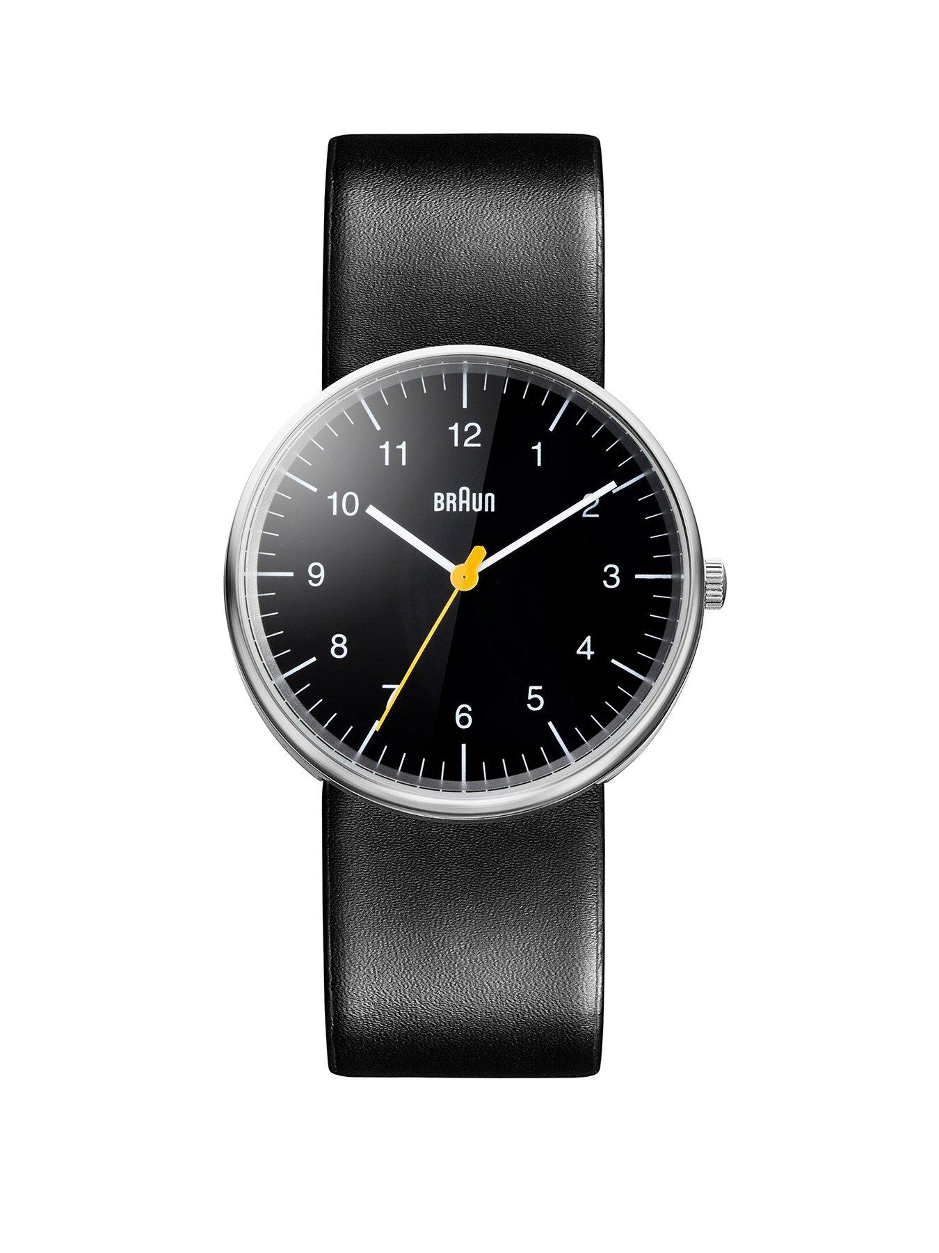 Image 1 of 5 of Braun Gents BN0021&nbsp;QA Stainless Steel Case Black Dial Black Leather Strap Watch.