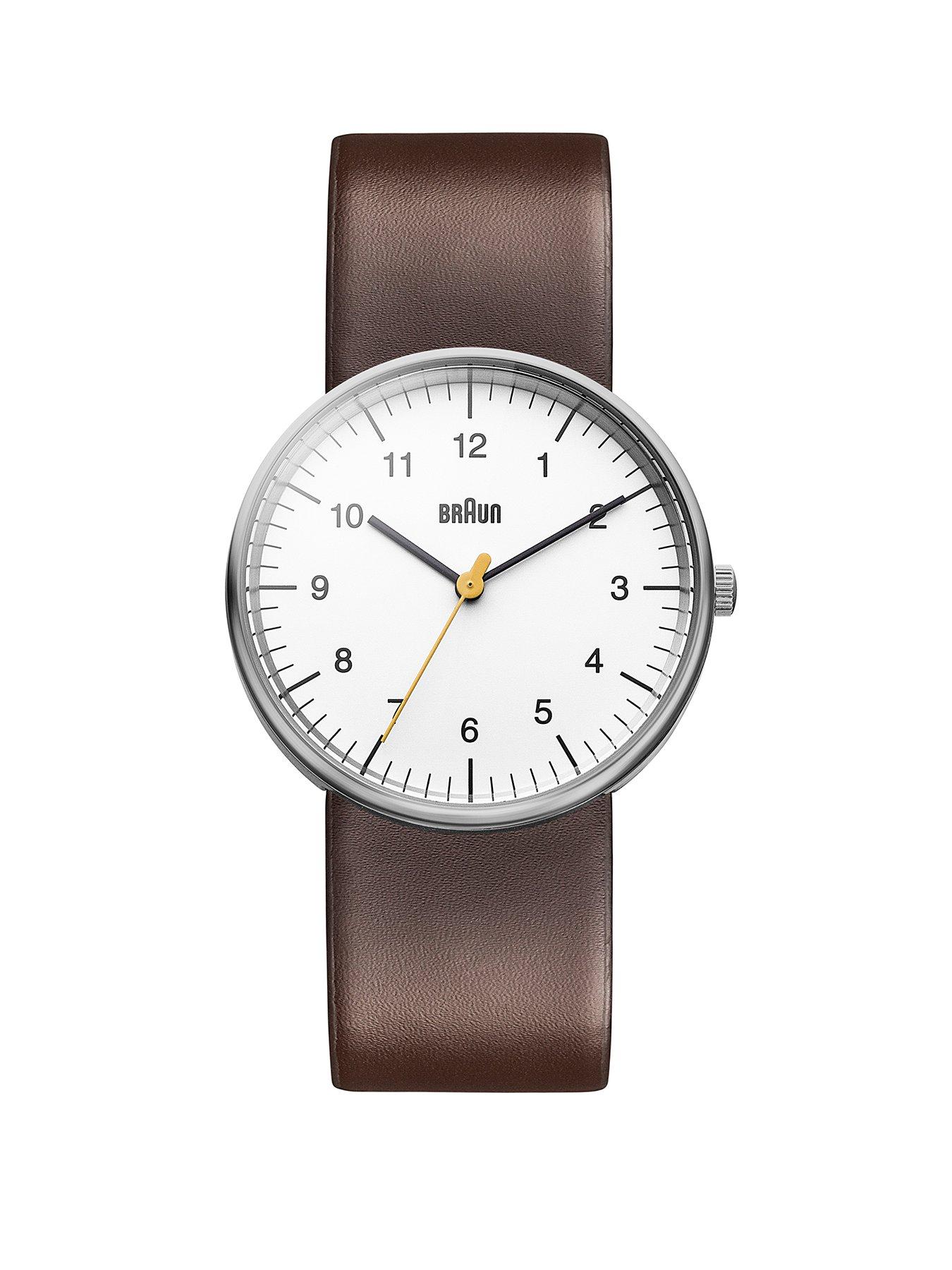 Braun Gents BN0021 QA Stainless Steel Case White Dial Brown Leather Strap Very