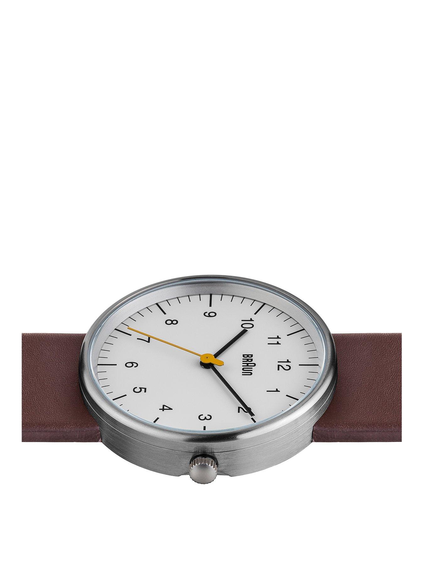 Braun Gents BN0021 QA Stainless Steel Case White Dial Brown Leather Strap Very