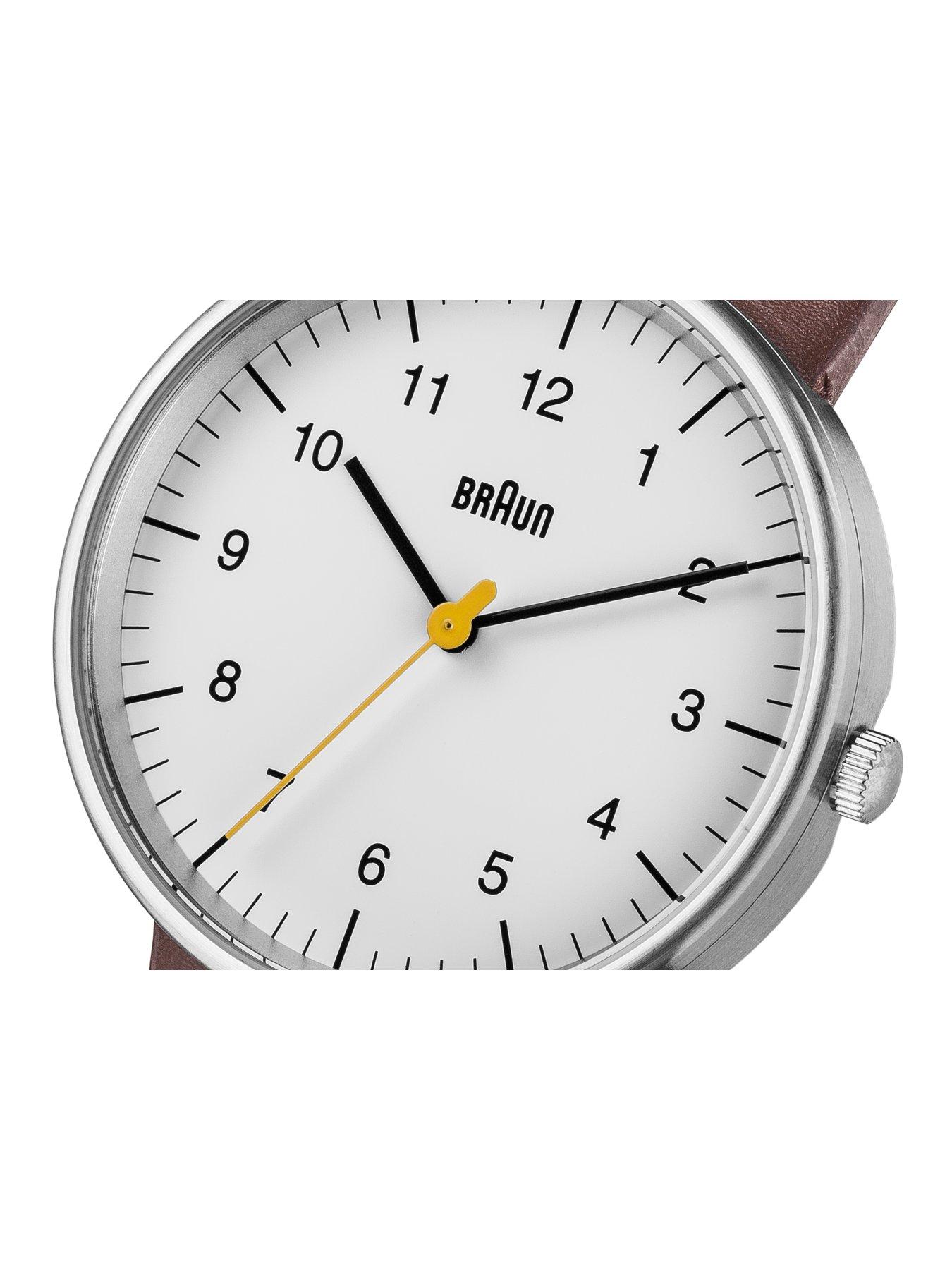 Braun Gents BN0021 QA Stainless Steel Case White Dial Brown