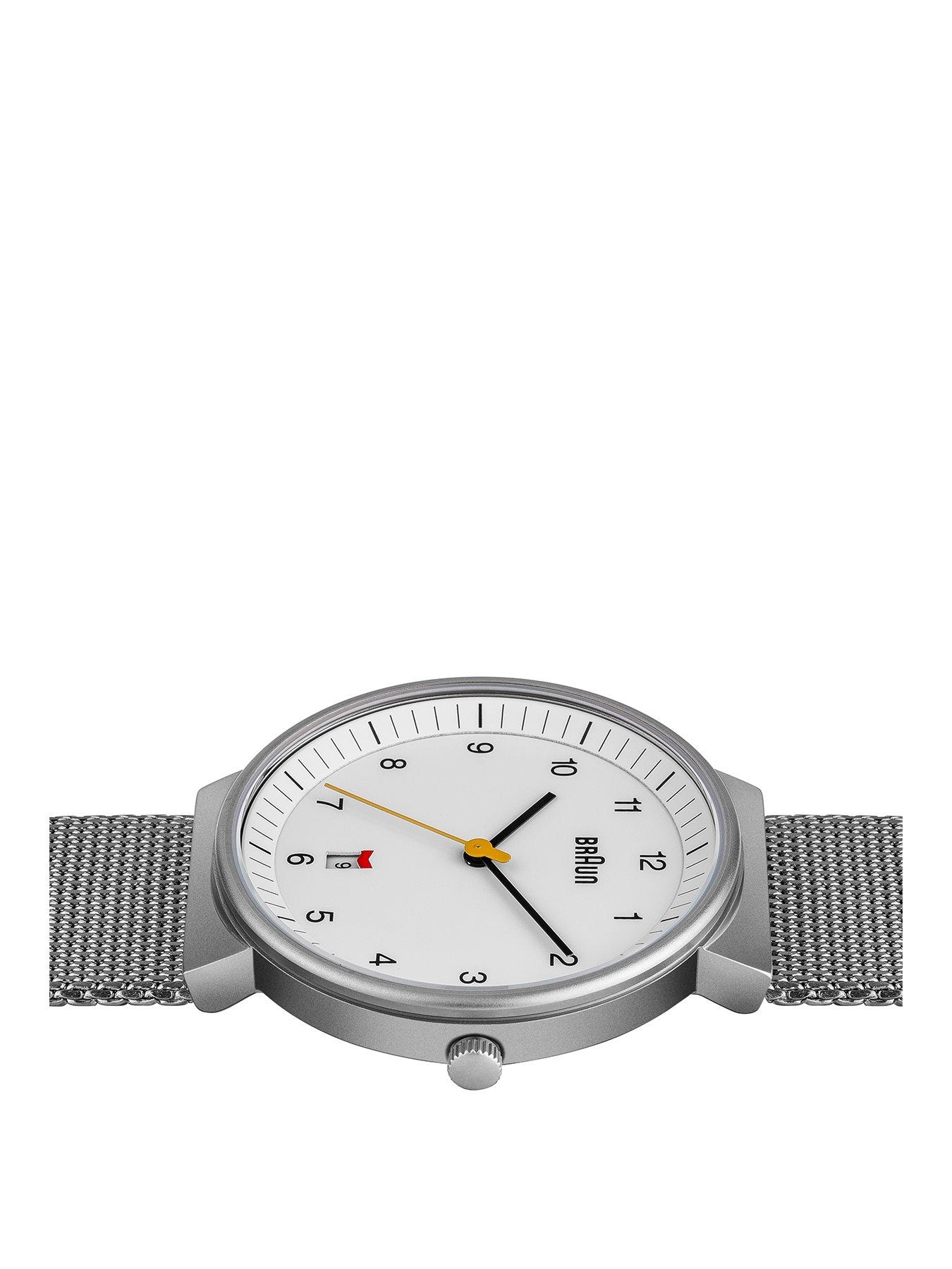 Image 2 of 5 of Braun Gents QA Stainless Steel Case White Dial Stainless Steel Mesh Strap