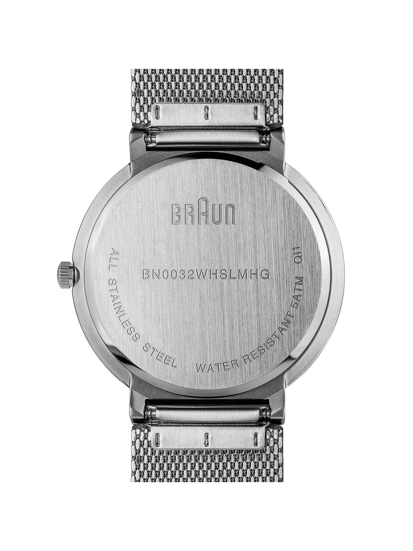Image 4 of 5 of Braun Gents QA Stainless Steel Case White Dial Stainless Steel Mesh Strap