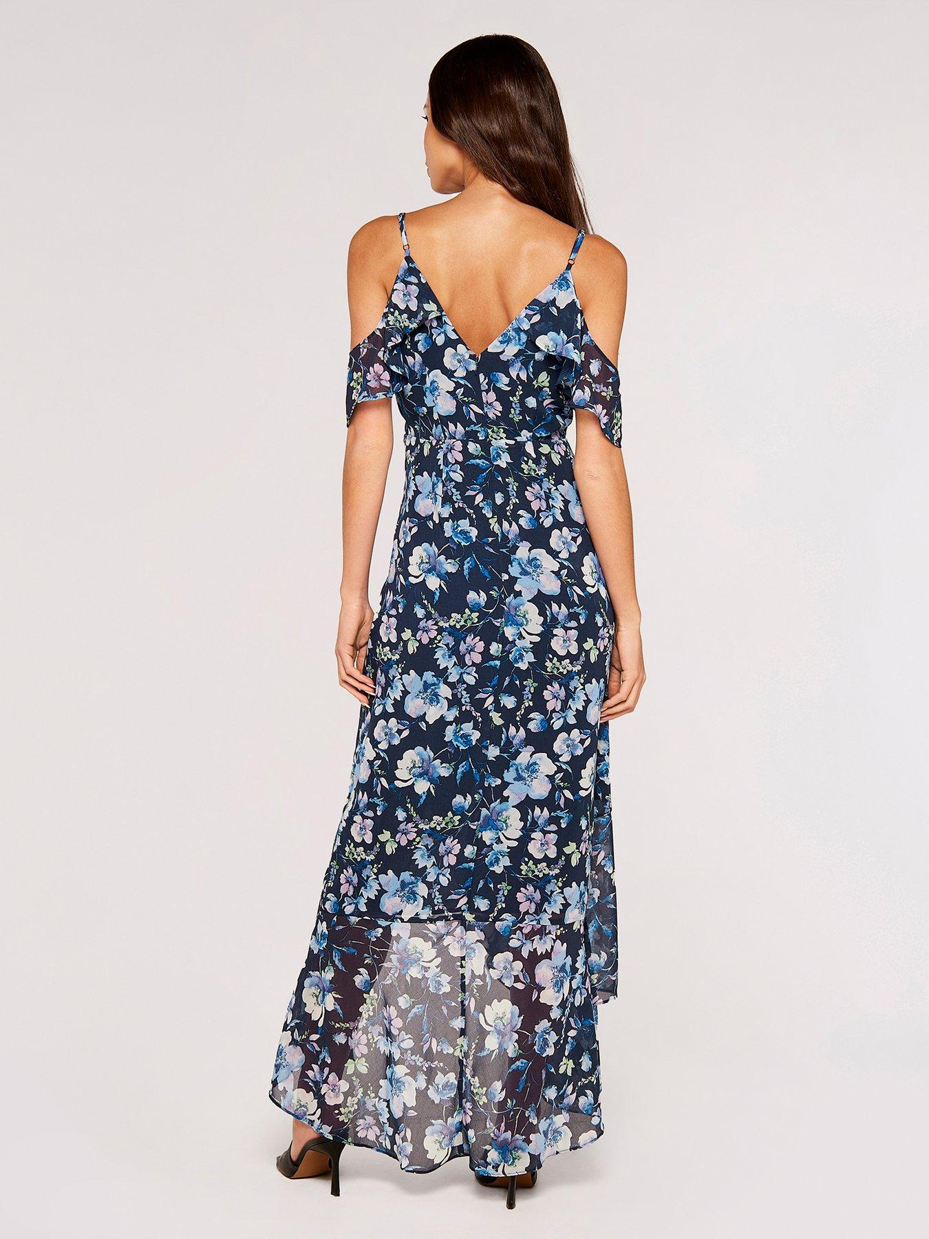 Apricot Watercolour Blooms Dress very.co.uk