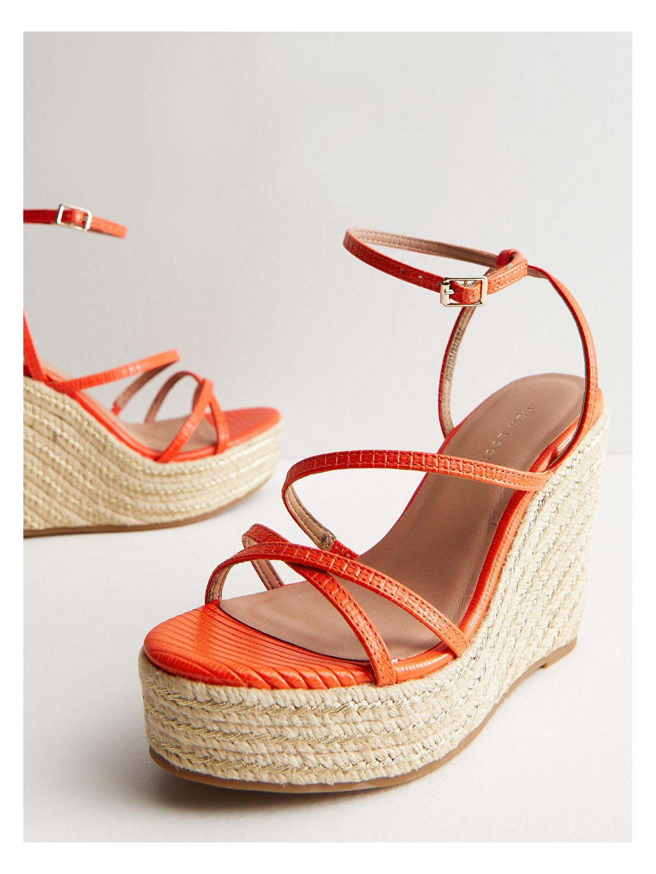 Orange store wedge heels