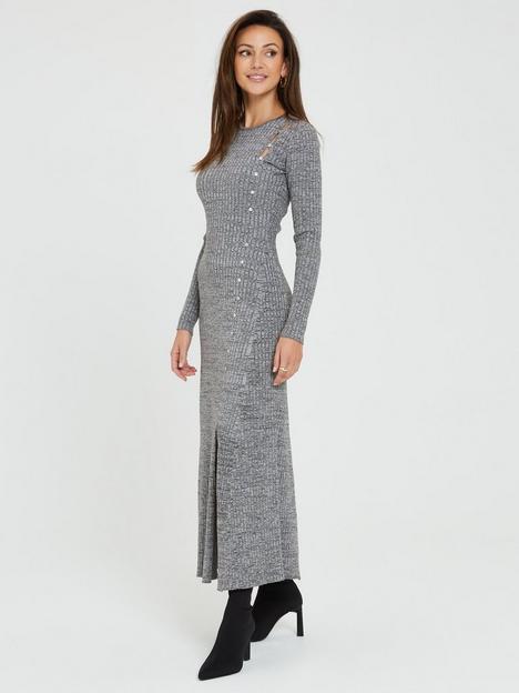 michelle-keegan-knitted-cut-out-skater-midi-dress-grey