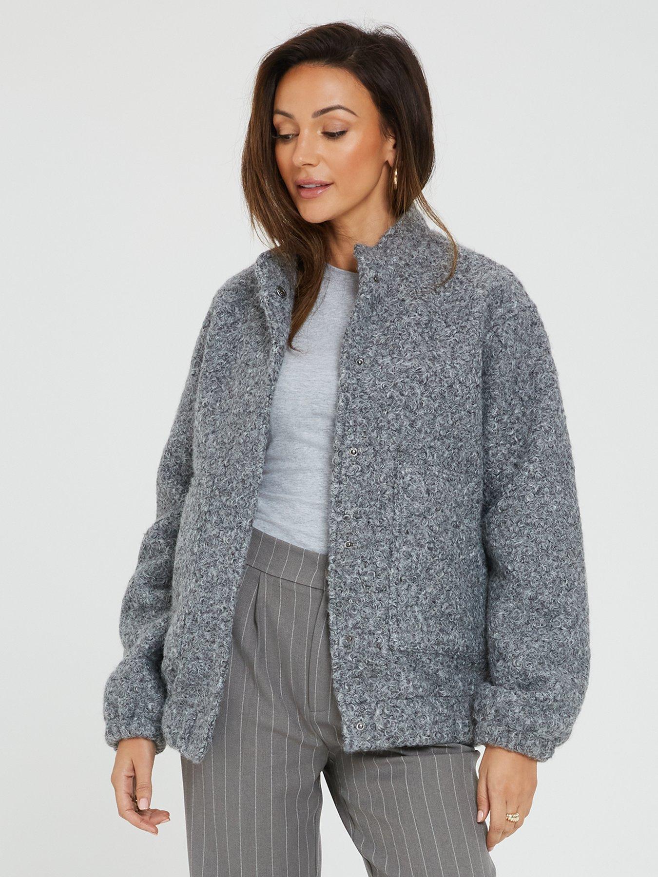 Olivia grey outlet bomber jacket