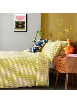 Product photograph of Orla Kiely Tiny Stem Duvet Cover Set - Yellow from very.co.uk