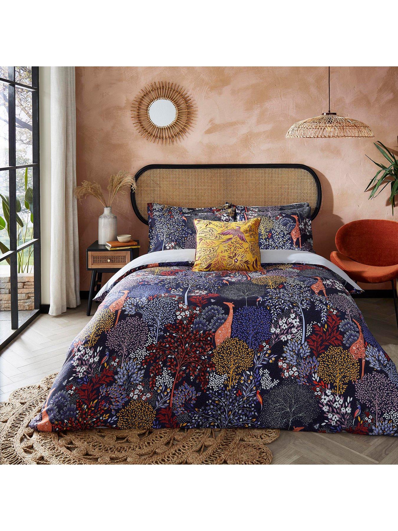 Product photograph of Sara Miller Giraffes Sanctuary 100 Cotton Duvet Cover Set from very.co.uk