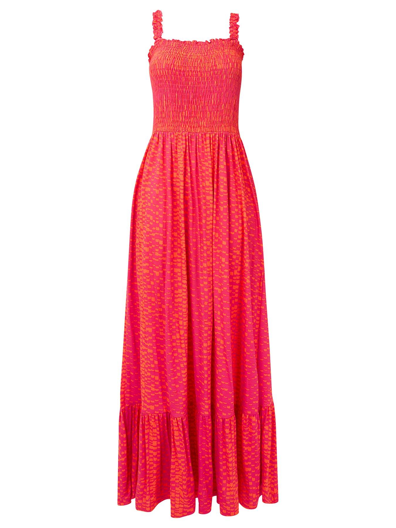 Joe Browns Polly Shirred Jersey Maxi Dress - Pink | Very.co.uk