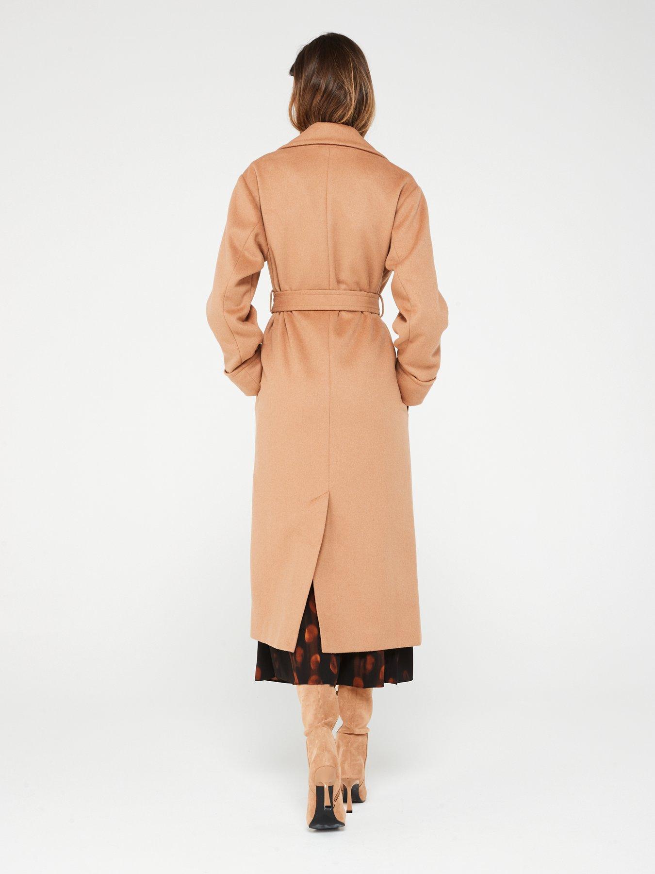 Wool Rich Belted Relaxed Overcoat Camel