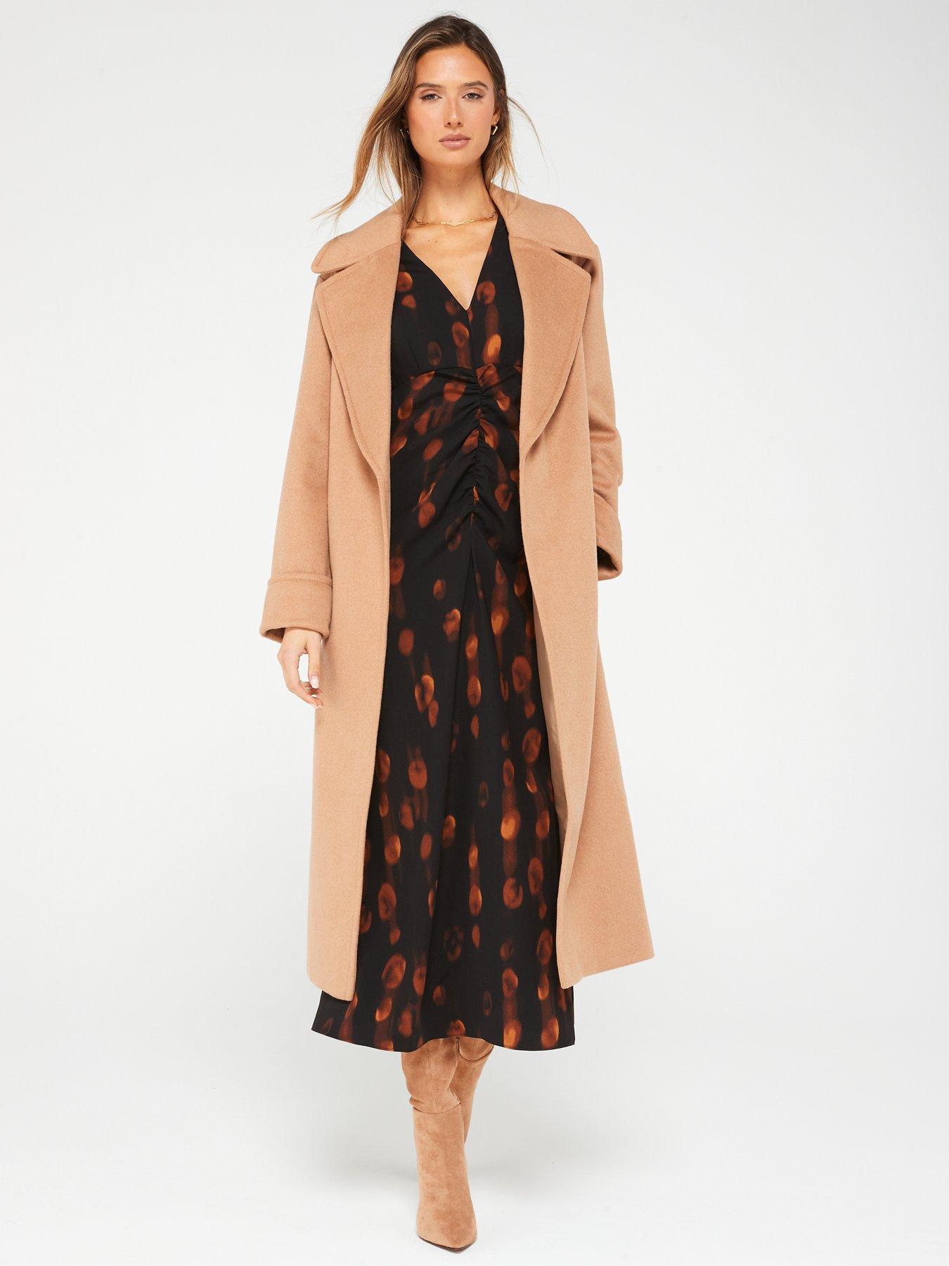 Belted Relaxed Coat with Wool