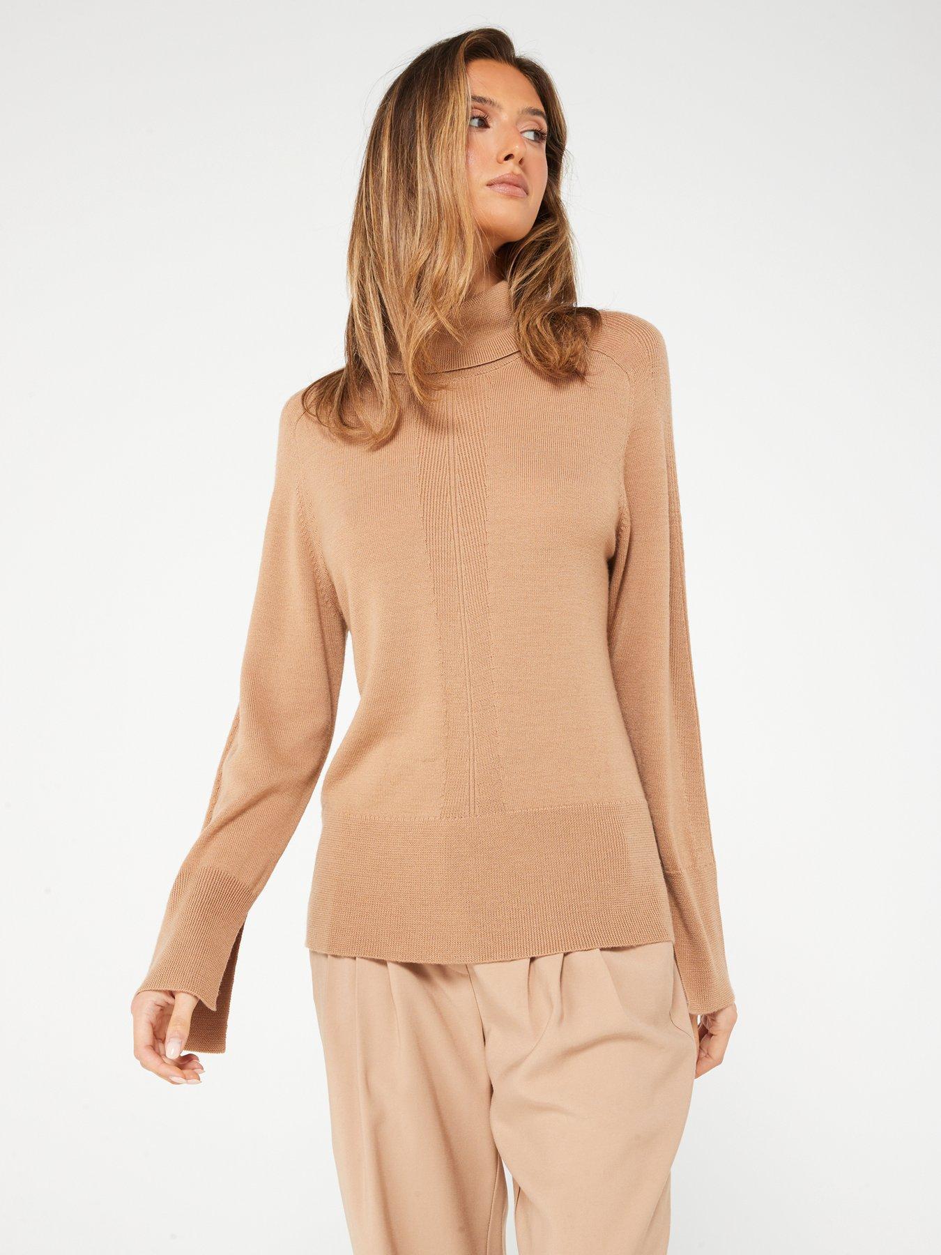 Camel polo neck hot sale jumper womens