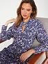  image of fig-basil-printed-knot-neck-midaxi-dress-multi