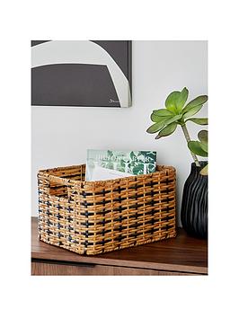 Product photograph of Very Home Rectangle Black Natural Basket from very.co.uk