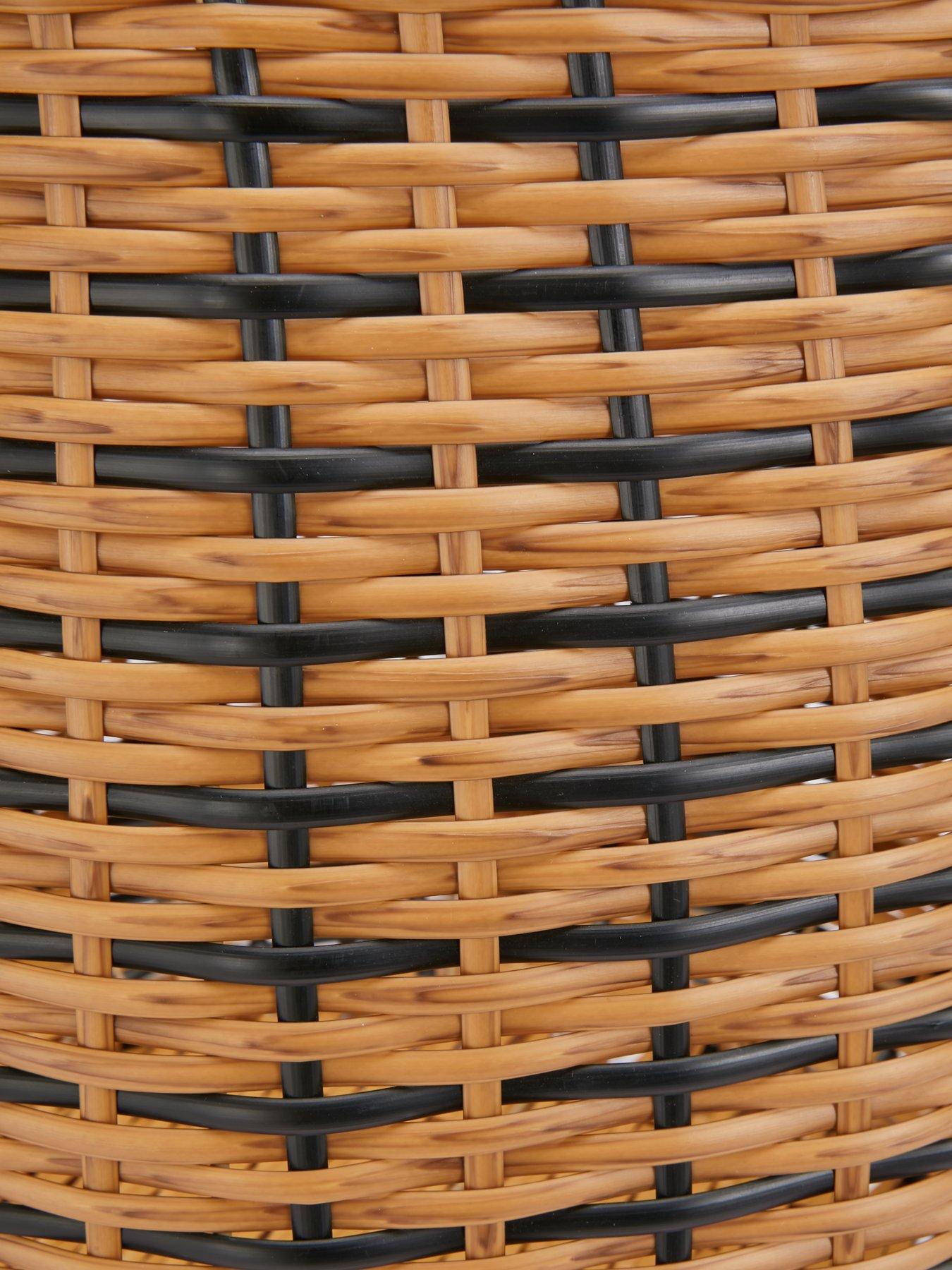 Image 6 of 6 of Very Home Set of 2 Black/Natural Round Basket