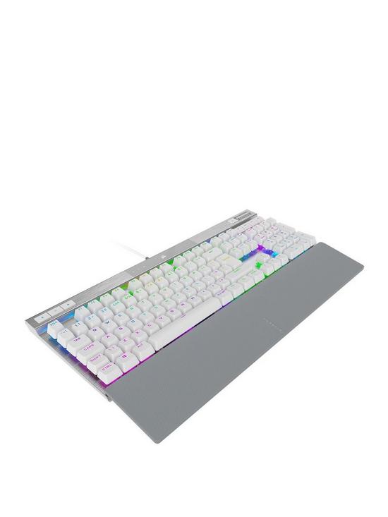 front image of corsair-k70-pro-wht-opx-silver-rgb