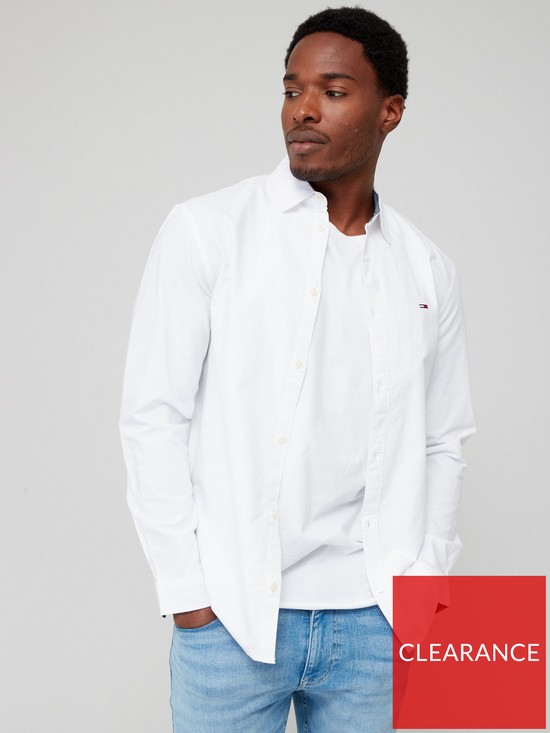 front image of tommy-jeans-classic-long-sleeve-oxford-shirt-white
