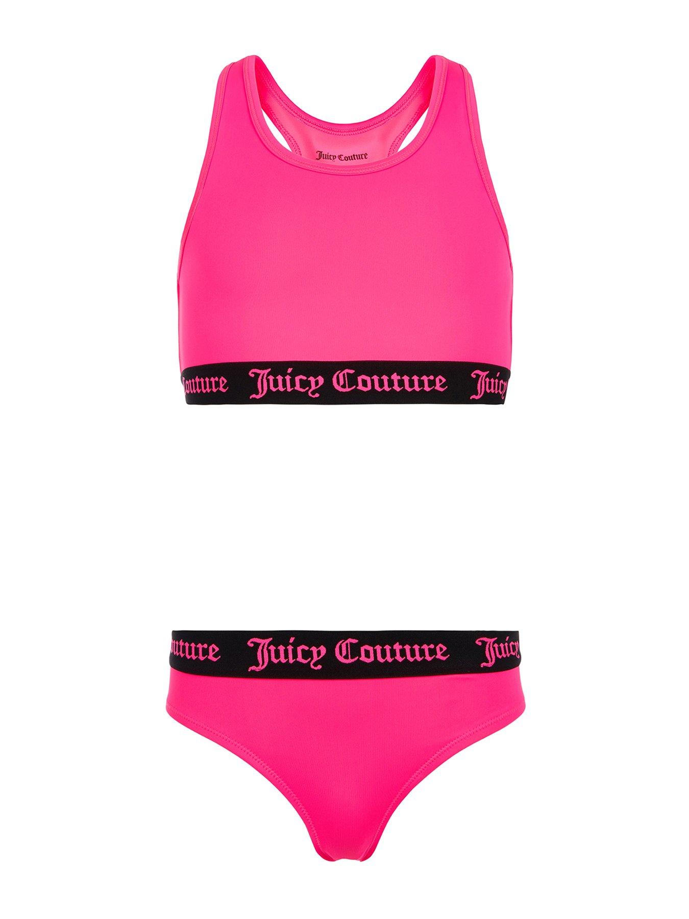 Buy Juicy Couture Juicy White/Pink Printed Bralette & Brief