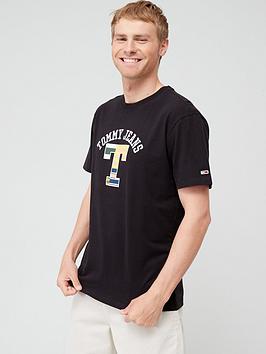 Tommy Jeans Classic Curved Logo Luxe T-Shirt - Black