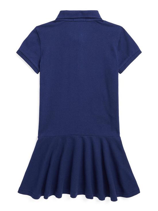 Ralph Lauren Girls Peplum Hem Polo Shirt Dress - Navy | very.co.uk