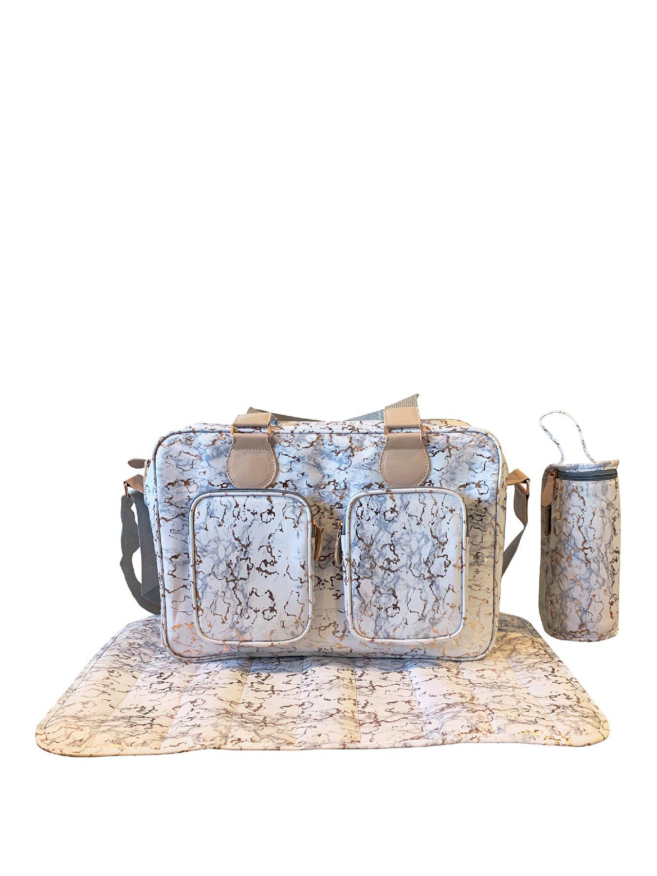 My Babiie Dani Dyer Metallic Rose Gold Marble Deluxe Changing Bag Very