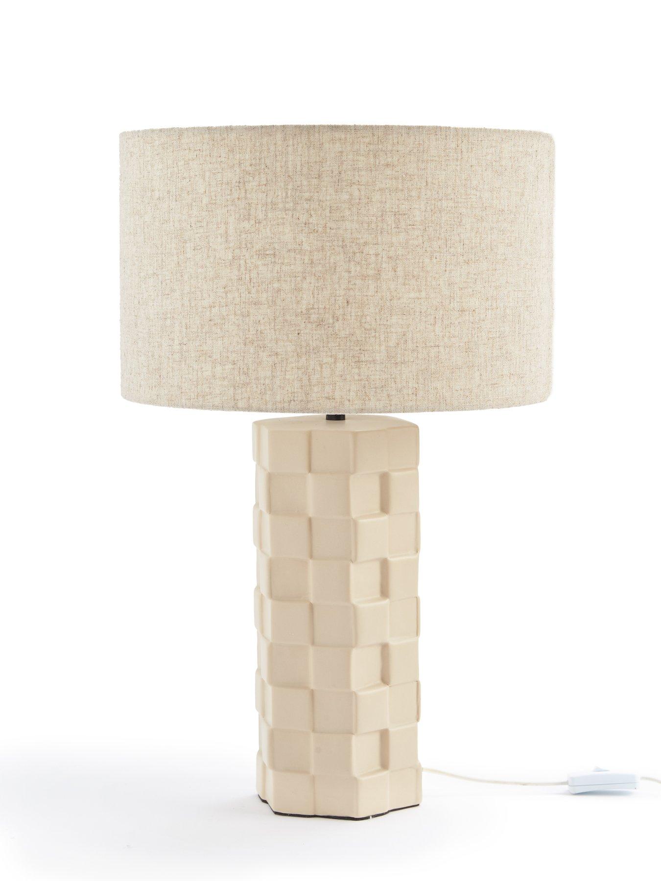 Product photograph of Very Home Checker Board Ceramic Table Lamp from very.co.uk