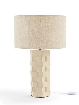 Product photograph of Very Home Checker Board Ceramic Table Lamp from very.co.uk