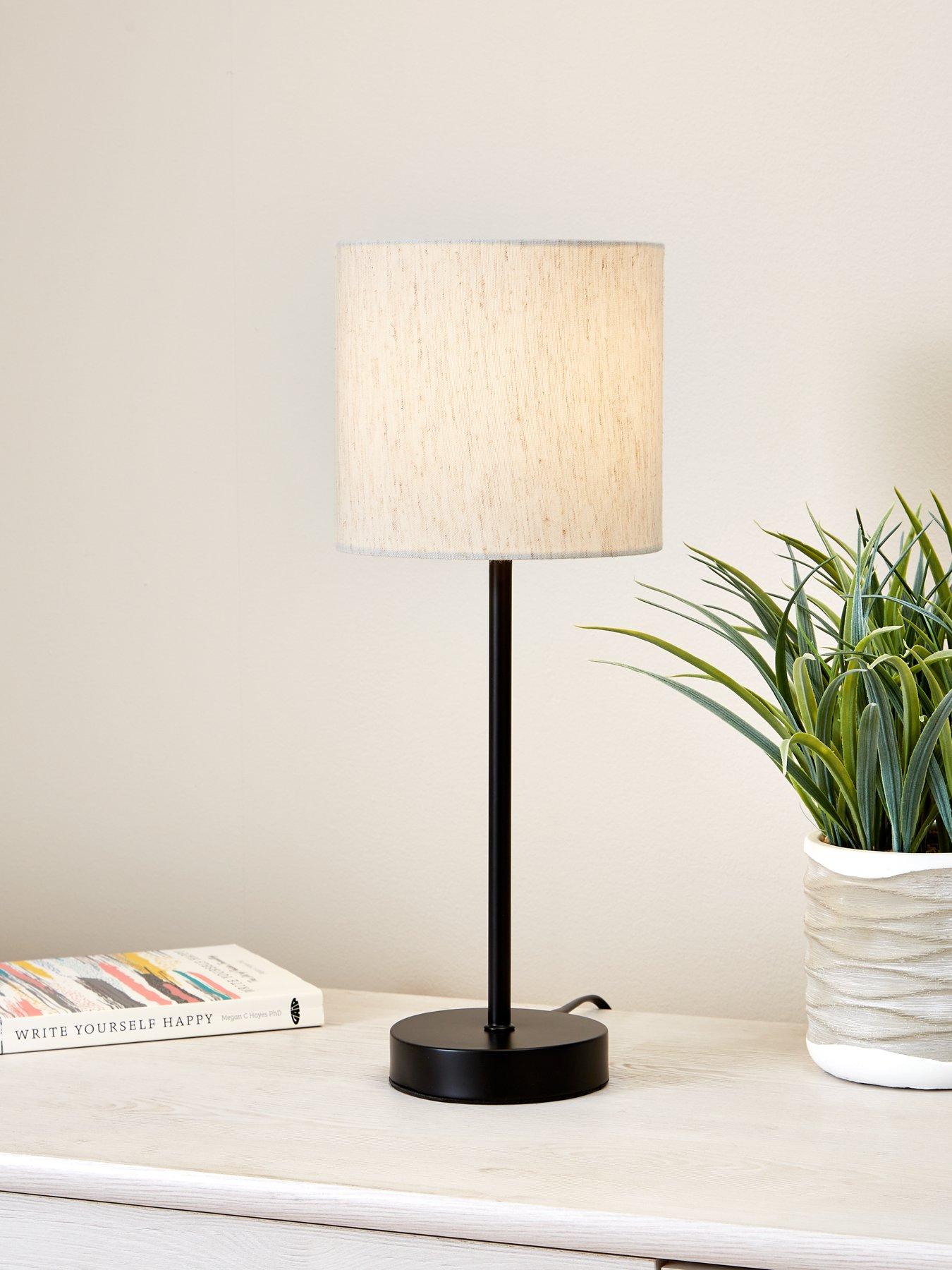 The Very Collection Langley Table Lamp - Natural/Black