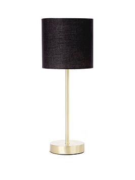 Product photograph of Everyday Langley Table Lamp - Black Brass from very.co.uk