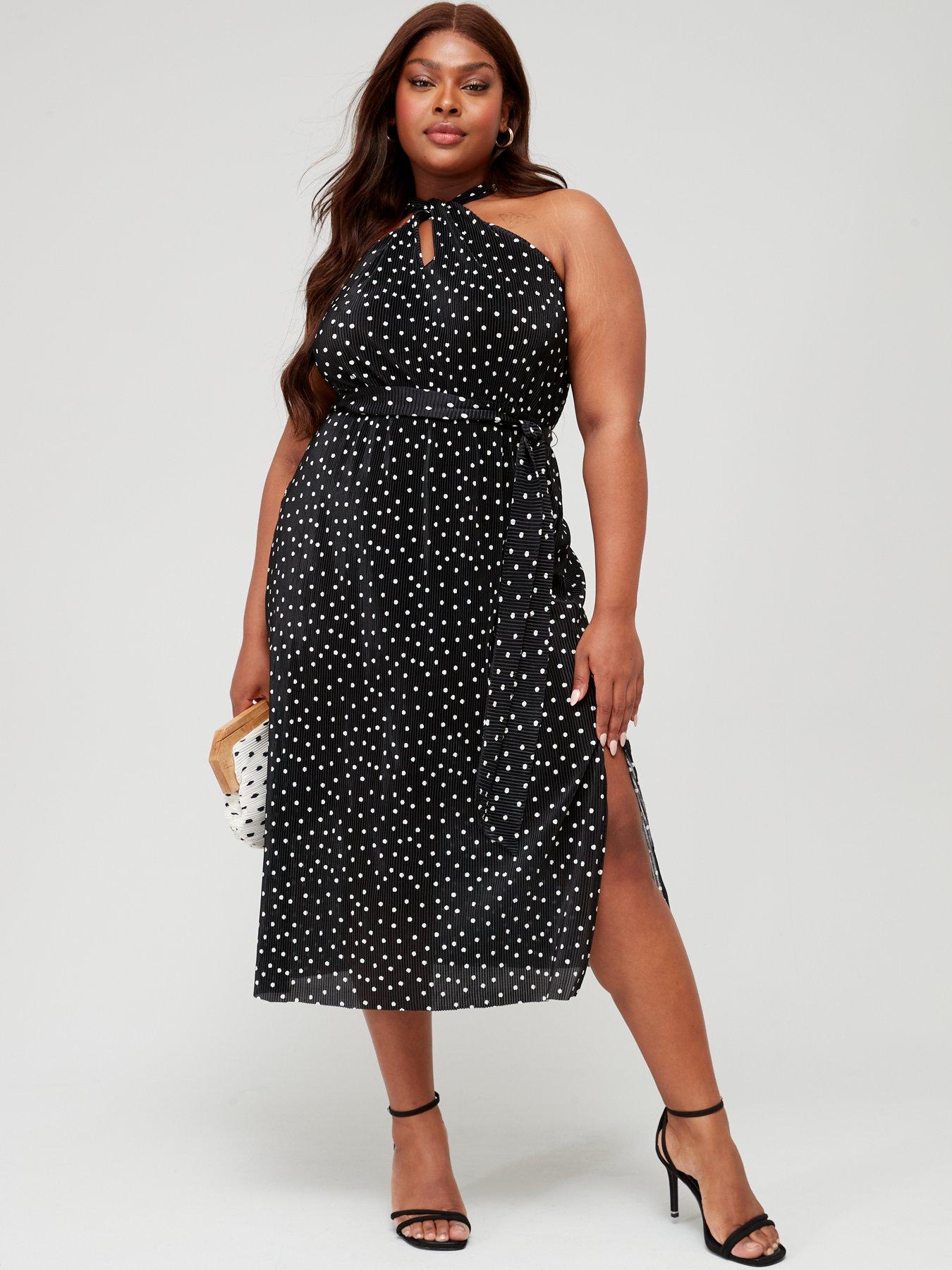 Plus size polka 2024 dot dress uk