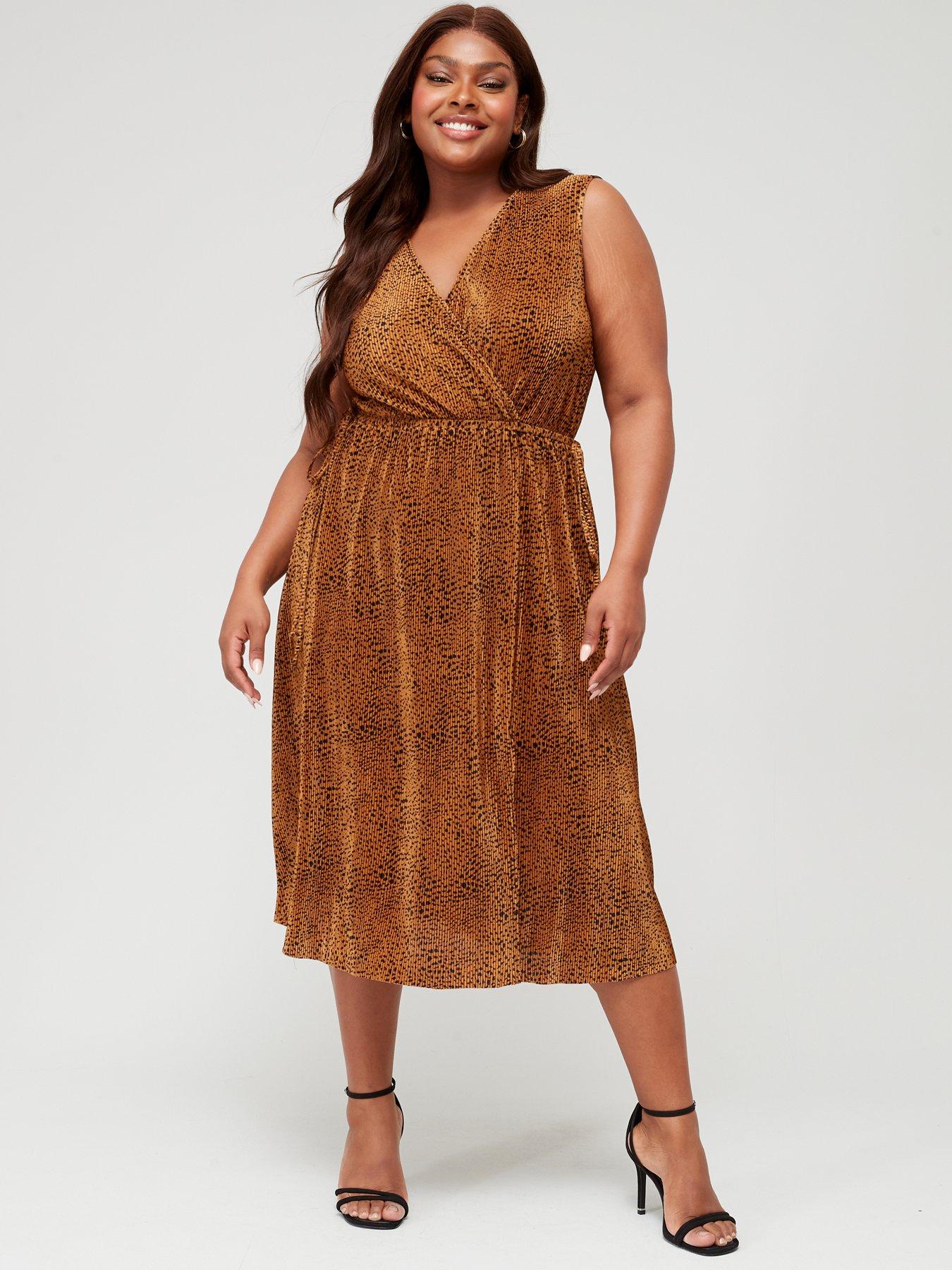 Leopard print hotsell plisse dress