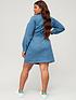  image of v-by-very-curve-wrap-detail-denim-mini-dress-mid-wash