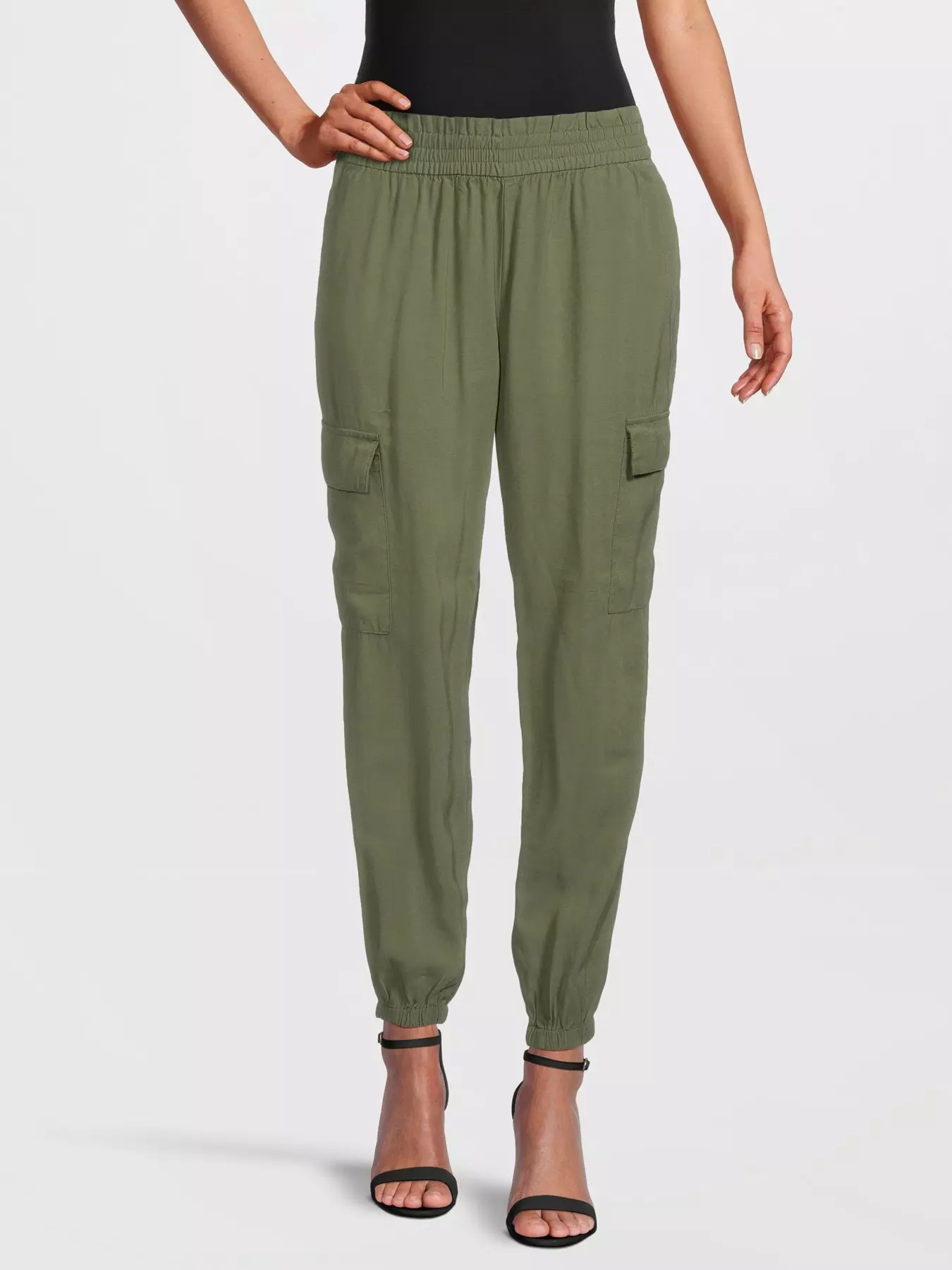 Curves Light Green Cuffed Joggers