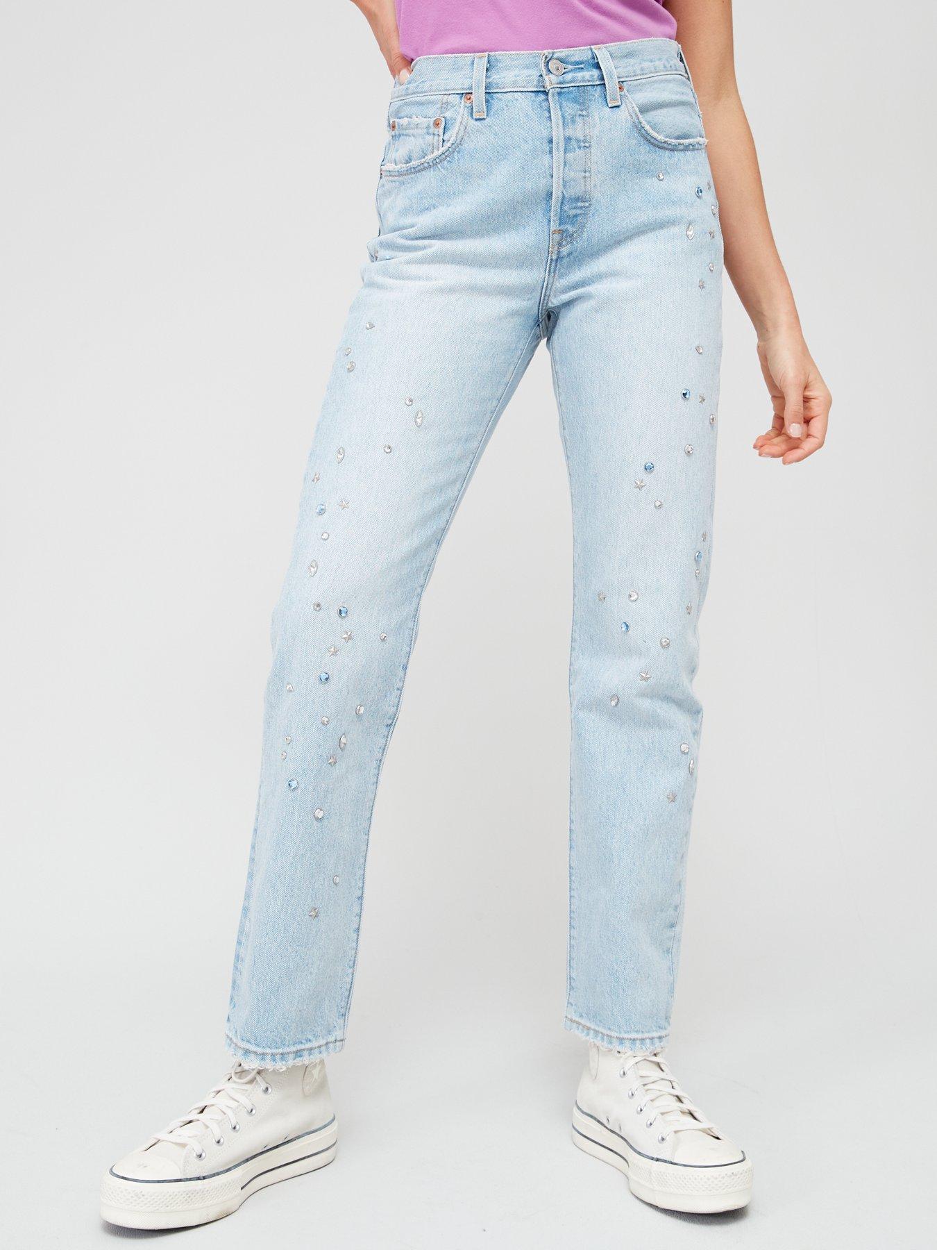 Levi's 501 Straight Leg Jean, Blue, Size 26, Inside Leg 32, Women
