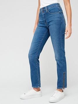 levi's 724™ high rise straight leg jean - all zipped up - blue