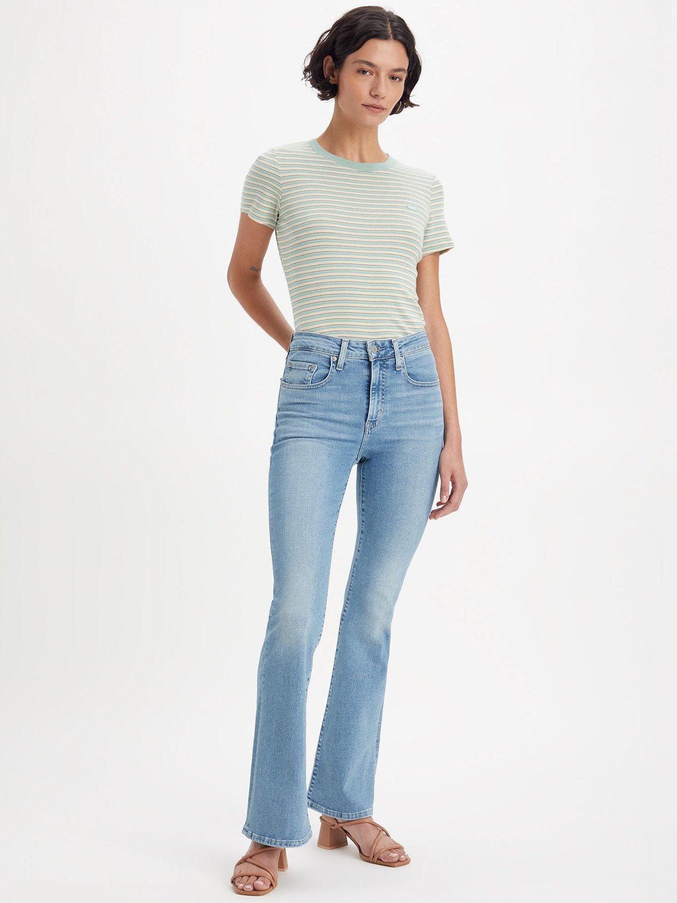 undefined 726T High Rise Flare Jeans - Blue Wave Light