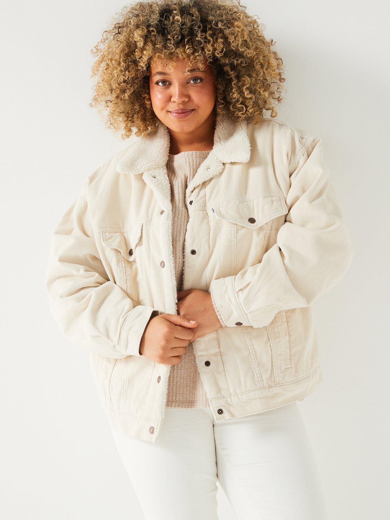 Levi s Plus Plus 90s Sherpa Trucker Jacket Almond Milk