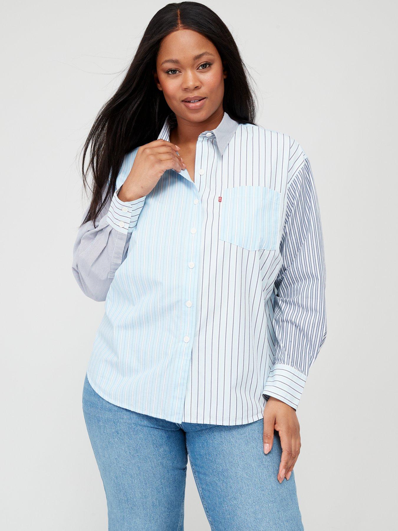 Nola Oversized Button Up Shirt - Blue