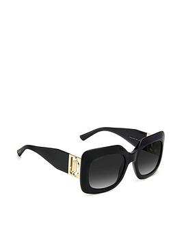 jimmy choo gaya large logo sunglasses - black