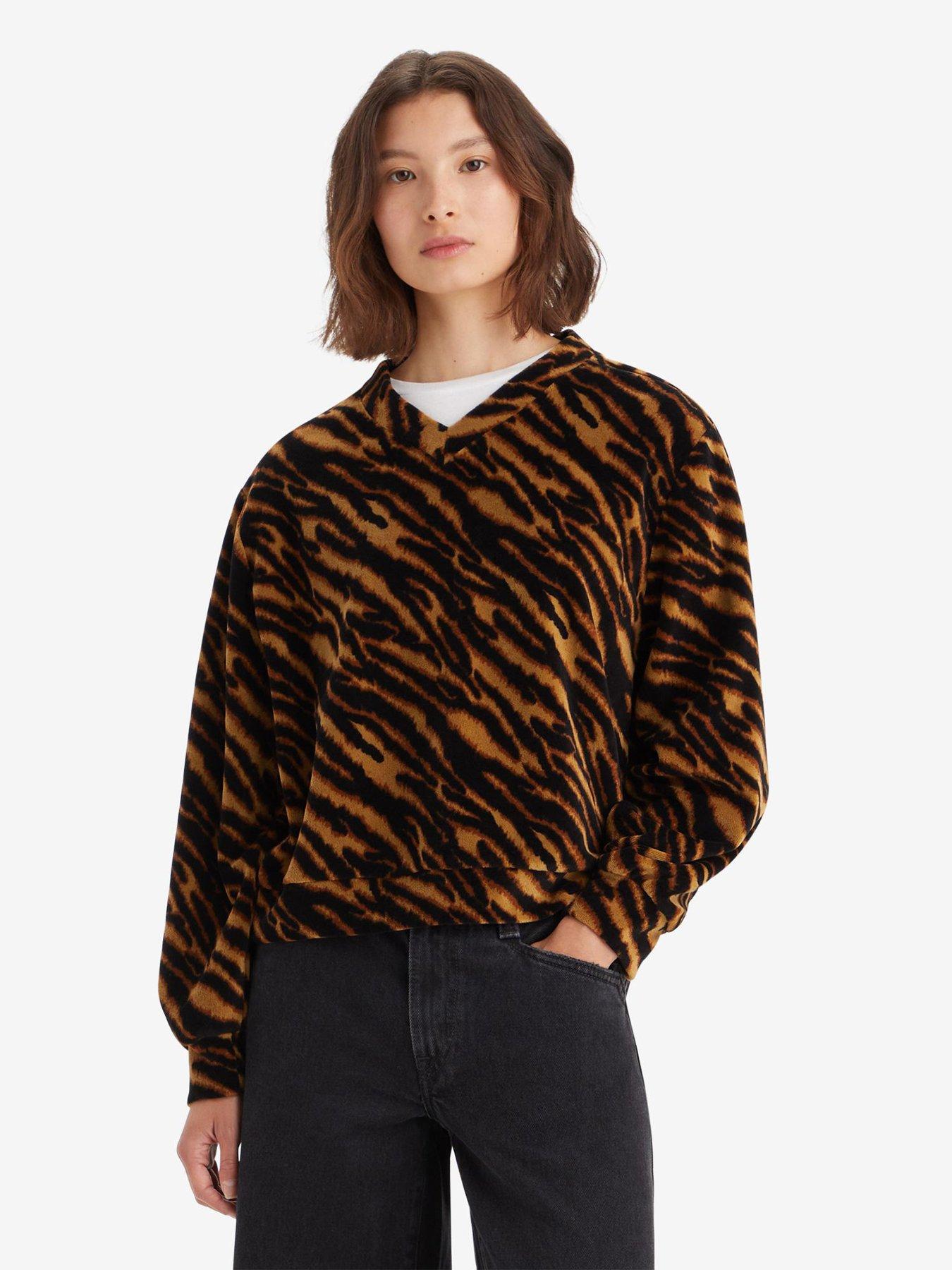 undefined Half Moon Pull Over Neutrals - Tiger Ikat Dijon
