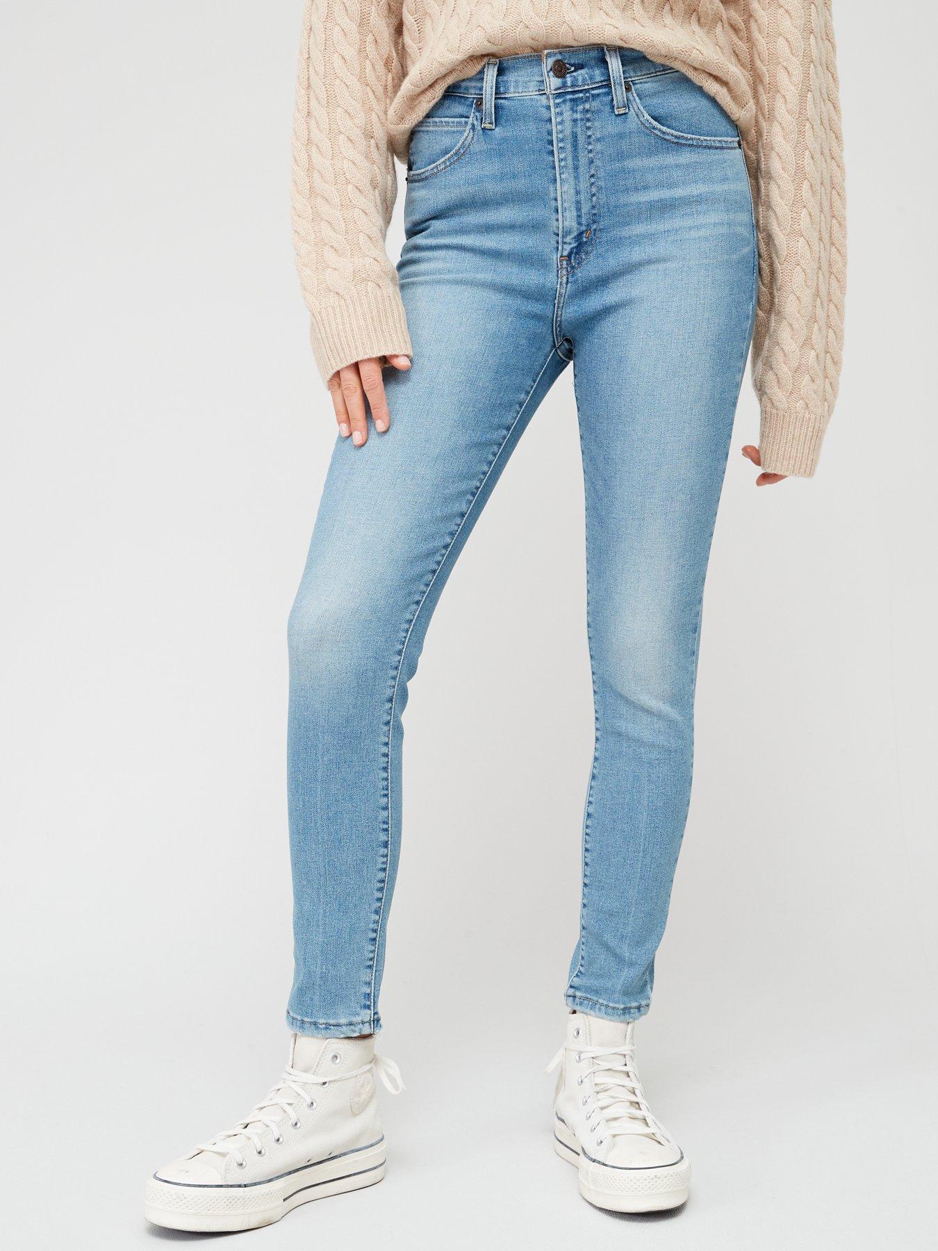 SALE: High Waisted Super Skinny Jeans in Blue | SilkFred