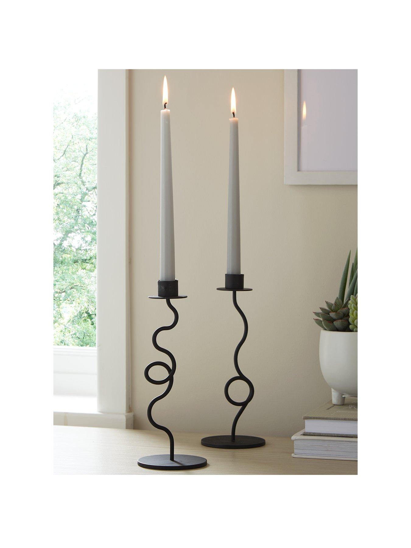 Product photograph of Very Home Set Of 2 Curly Candle Holders from very.co.uk
