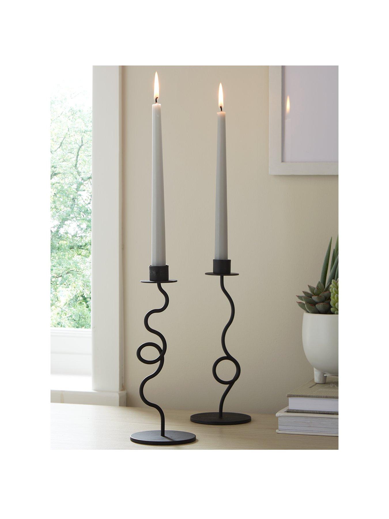 Candlestick Holders Taper Candle Holders, 2 Pcs Metal Candle Stick Holders  Set, Black Matte Candlestick Holders Set Table Decorative Modern Candle